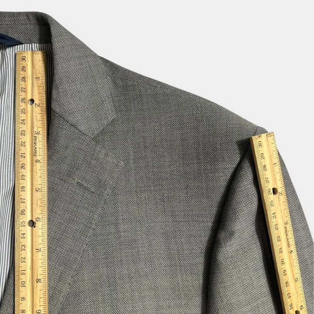BROOKS BROTHERS Regent fitMens Blazer Sport Coat Two Button Jacket 46R WOOL Gray